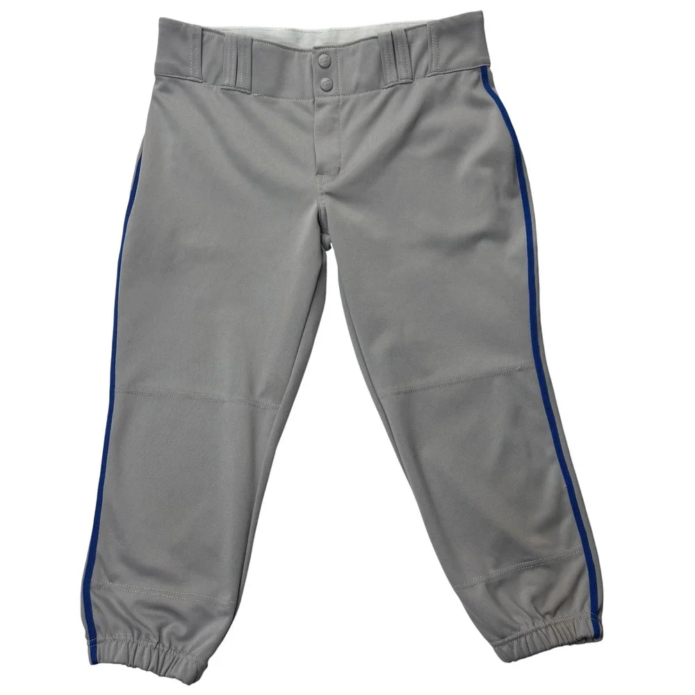 Champro Baseball Softball Pants Youth Large Gray Blue Stripe Athletic‎ Uniform